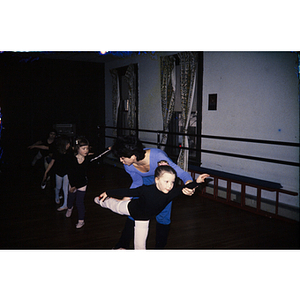 Young children at a ballet class