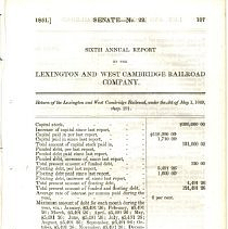 Sixth Annual Report of the Lexington and West Cambridge Railroad Company