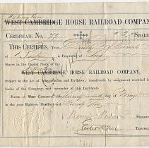 West Cambridge/Arlington Horse Railroad Share