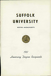 1961 Suffolk University commencement program, honorary-degree recipients