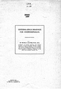 Cisterna-sinus drainage for hydrocephalus