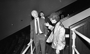 Mayor Kevin H. White with an unknown woman at the Strand Theatre