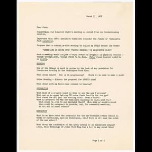 Letter to John about CURAC Executive Committee meeting on March 18, 1965, meeting topics and agenda
