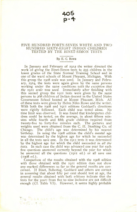 Five hundred forty-seven white and two hundred sixty-eight Indian children tested by the Binet-Simon tests