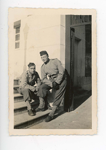 View of Murray Rosenblum and unidentified soldier