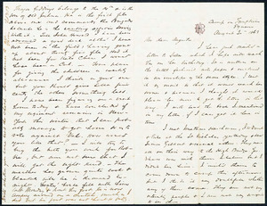 Letter from Luther Bruen, Camp in Tompkins Square, NY to Augusta Bruen, 1863 August 30