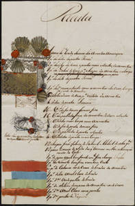 Portuguese Receita , or list of fabrics ordered ; Late seventeenth to early eighteenth century. With cloth-of-gold and silks mounted