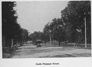 Trolley car on South Pleasant Street in Amherst
