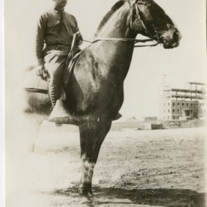 Camp MacArthur - Waco, Texas - World War I - A Lieutenant on a horse