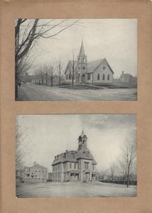 Plainville High School and the Plainville Methodist Church buildings.