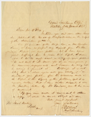 Letter from William P. Mellen to Jacob Norton, 1855 March 24