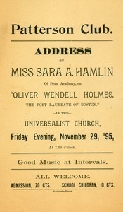 An Address on Oliver Wendell Holmes (November 29, 1895)