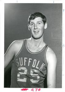 Suffolk University men's basketball player Helberg, 1968-1969