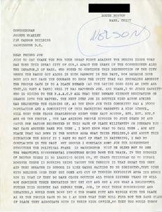Correspondence between John Joseph Moakley and a South Boston constituent regarding busing, November 1975