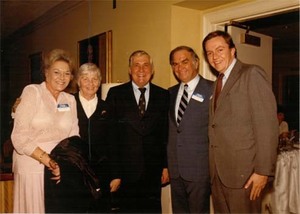 Members of a congressional delegation to China including Congressmen John Joseph Moakley and Silvio Conte, plus Evelyn Moakley and Mrs. Conte