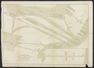 Plan showing new location of draws over Charles and Miller's Rivers: as determined by the Board of Harbor Commissioners, with extension of bridges