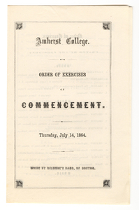 Amherst College Commencement program, 1864 July 14