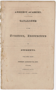 Amherst Academy catalog, 1827 summer term