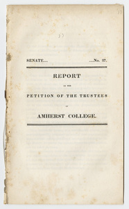 Report on the petition of the Trustees of Amherst College, Senate No. 37