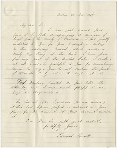 Governor Edward Everett letter to Edward Hitchcock, 1837 November 25