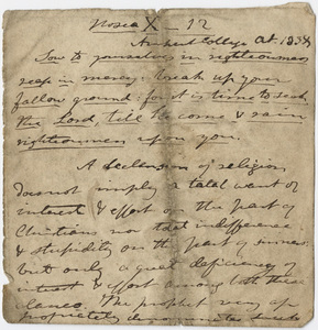 Edward Hitchcock sermon notes, 1838 October