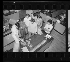 Photographs of neuroscience classes and labs in session, 1974 September