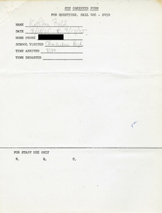 Citywide Coordinating Council daily monitoring report for Charlestown High School by Kathleen Field, 1975 September 18