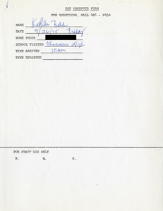 Citywide Coordinating Council daily monitoring report for Charlestown High School by Kathleen Field, 1975 September 26