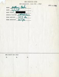 Citywide Coordinating Council daily monitoring report for Charlestown High School by Anthony Banks, 1975 December 2
