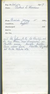 Tewksbury Almshouse Intake Record: Worden, Robert S.