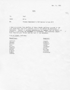 Tsongas amendment to DOD Appropriations bill