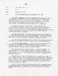 Star Wars issues update as of November 30, 1983