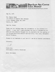 Letter to Ms. Stacey Simon from Steve Aton