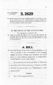 S. 2629; Weatherization amendments of 1984