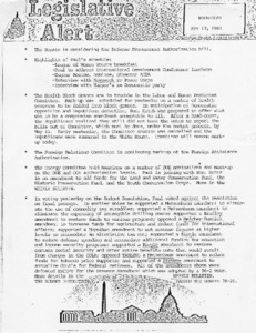 Legislative Alert: Wednesday, May 13, 1981