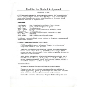 Coalition for student assignment.