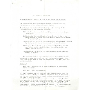 Committee for Boston minutes of meeting, November 8, 1976, Boston Public Library.