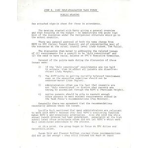 June 8, 1982 self-evaluation task force public hearing.