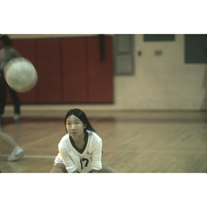 Volleyball player passing the ball