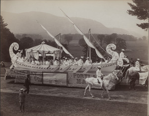 Casco Bay Steamboat Co. float (Cleopatra's Barge), East Side Coaching Parade, North Conway, NH, 1894