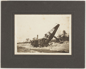A view of the steam shovel Wilson at work during the construction of the Cape Cod Canal