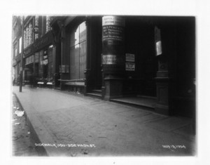 Sidewalk at 350-352 Washington St., sec.5, Boston, Mass., November 13, 1904