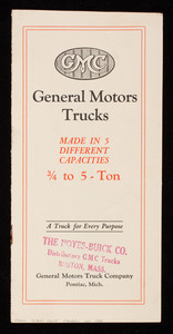 General Motors Trucks, made in 5 different capacities, 3/4 to 5-ton, General Motors Truck Company, Pontiac, Michigan