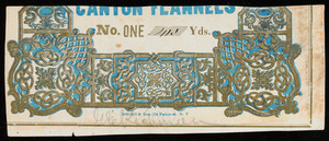 Label for Canton Flannels, location unknown, undated