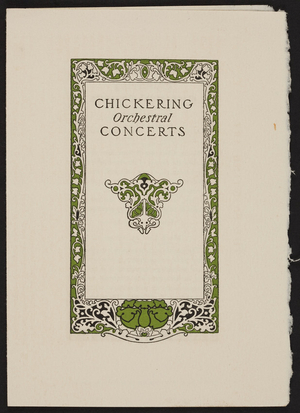 Chickering orchestral concerts, Boston, Mass., February 10, 1904