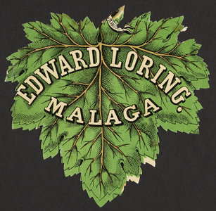 Label for Edward Loring, Malaga, Spain, undated