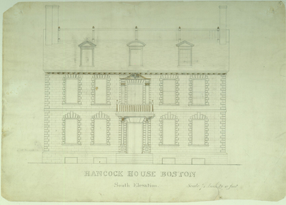 Measured south elevation of the John Hancock House, Boston, Mass., ca. 1863
