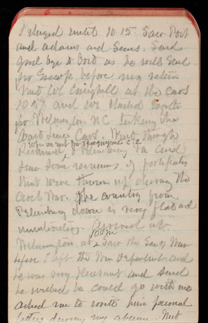 Thomas Lincoln Casey Notebook, February 1889-April 1889, 53, [illegible] and Adams and Sears. Said