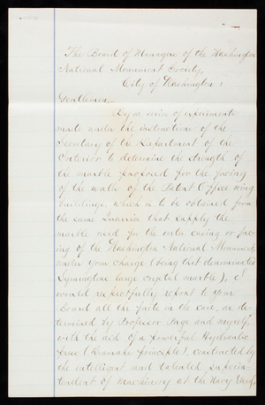 Report of [Robert] Mills, June 26, 1849, copy