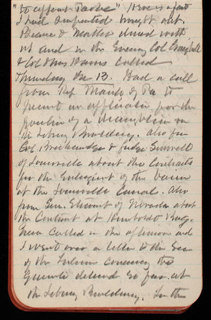 Thomas Lincoln Casey Notebook, November 1888-January 1889, 48, "to appoint Parke." Here is